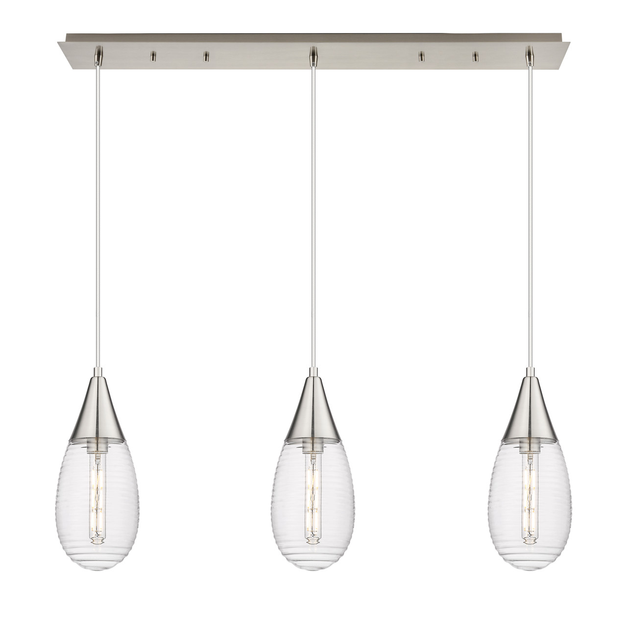 INNOVATIONS 123-450-1P-SN-G450-6SCL Malone 6 Light 38 inch Linear Pendant Brushed Satin Nickel