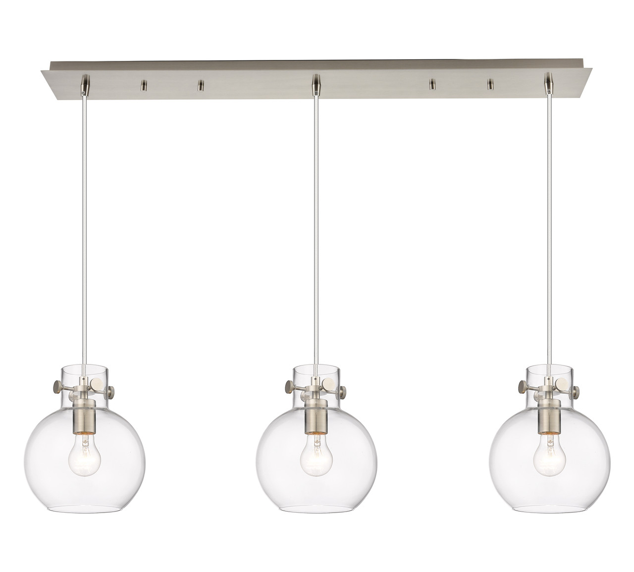 INNOVATIONS 123-410-1PS-SN-G410-8CL Newton Sphere 8 Light 40 inch Linear Pendant Brushed Satin Nickel