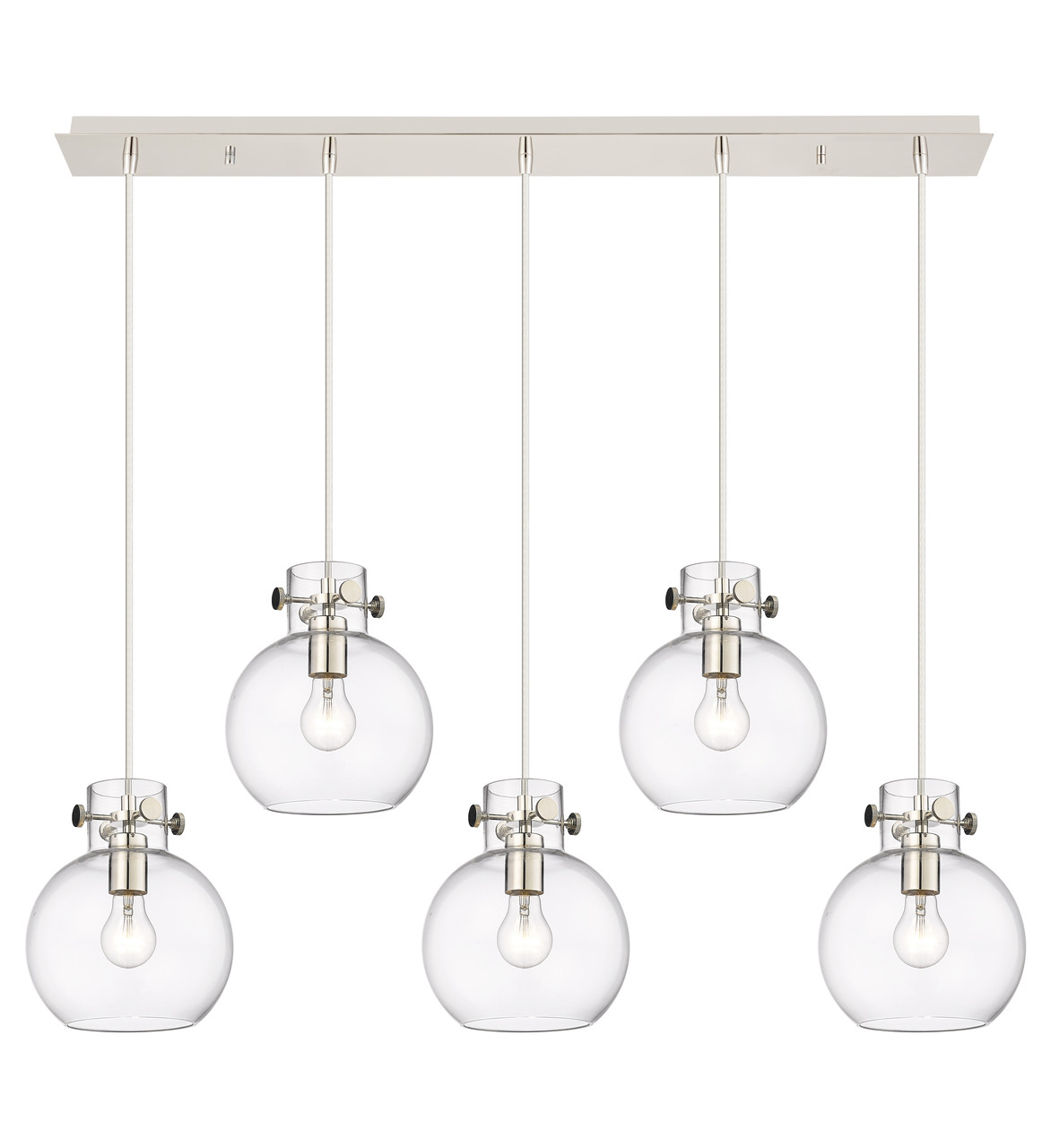 INNOVATIONS 125-410-1PS-PN-G410-8CL Newton Sphere 0 Light 40 inch Linear Pendant Polished Nickel