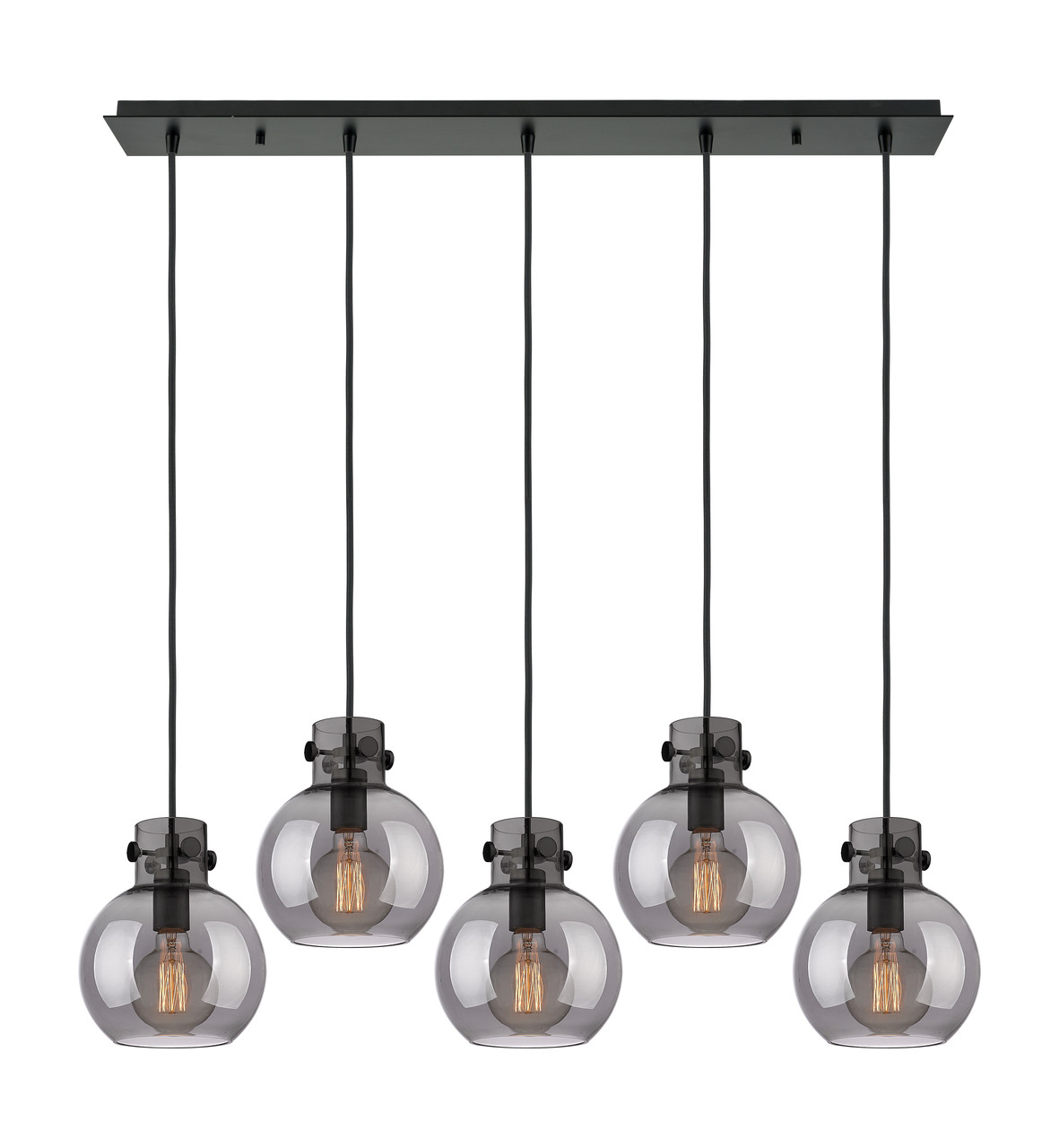 INNOVATIONS 125-410-1PS-BK-G410-8SM Newton Sphere 9 Light 40 inch Linear Pendant Matte Black