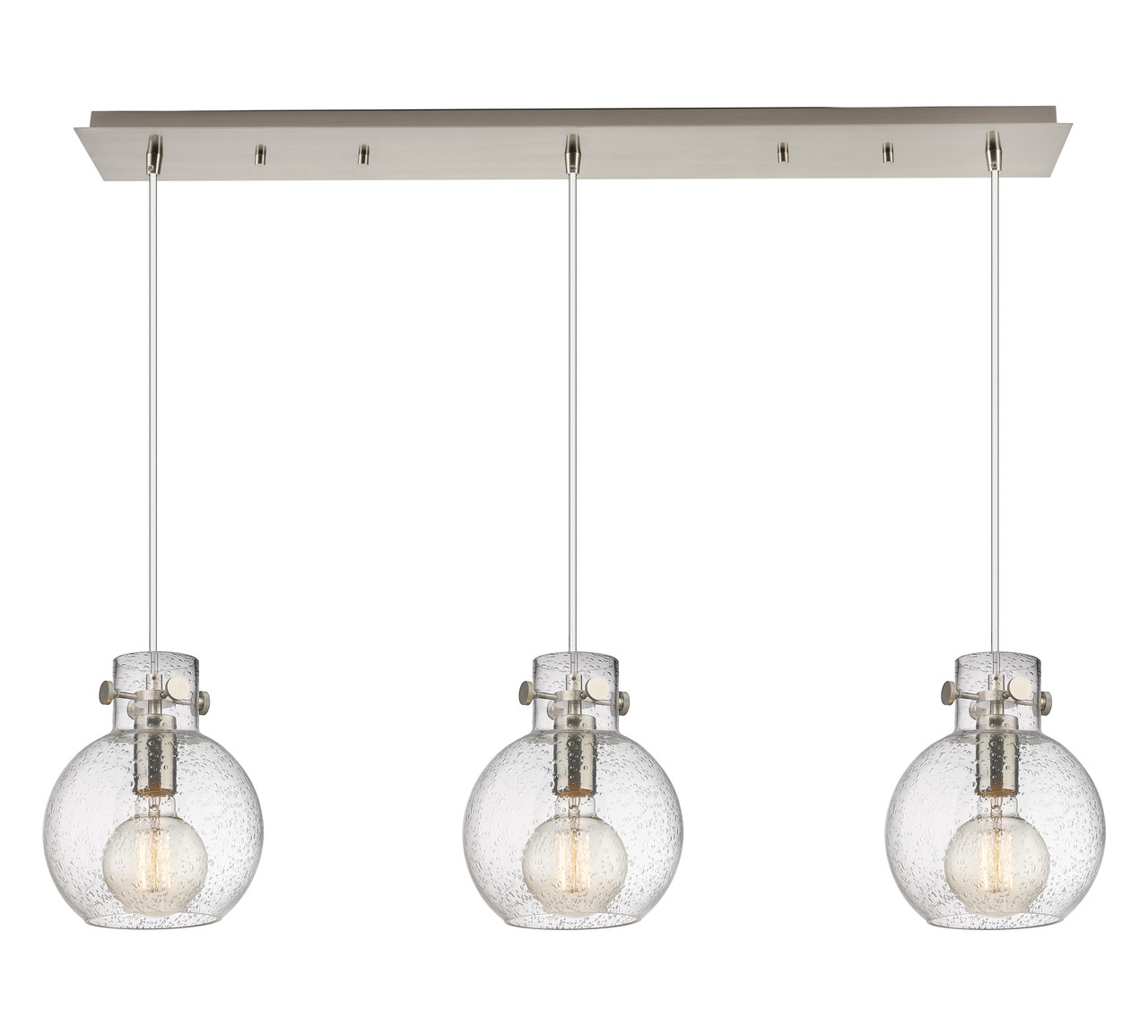 INNOVATIONS 123-410-1PS-SN-G410-8SDY Newton Sphere 1 Light 40 inch Linear Pendant Brushed Satin Nickel