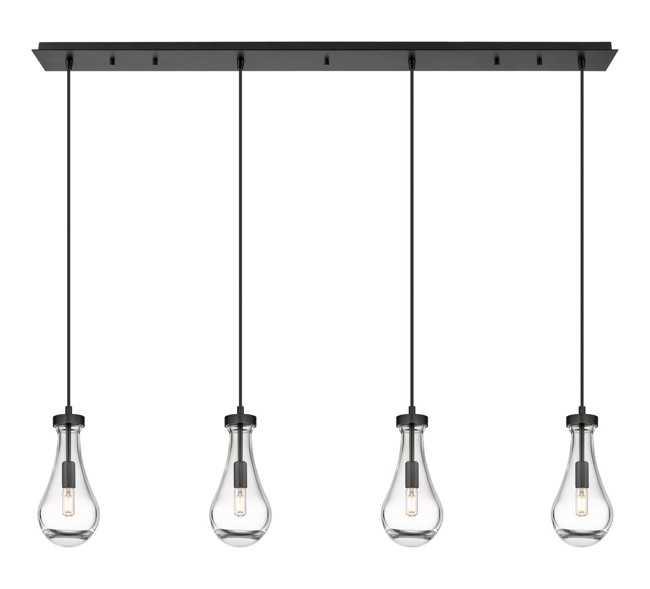INNOVATIONS 124-451-1P-BK-G451-5CL Owego 9 Light 49 inch Linear Pendant Matte Black
