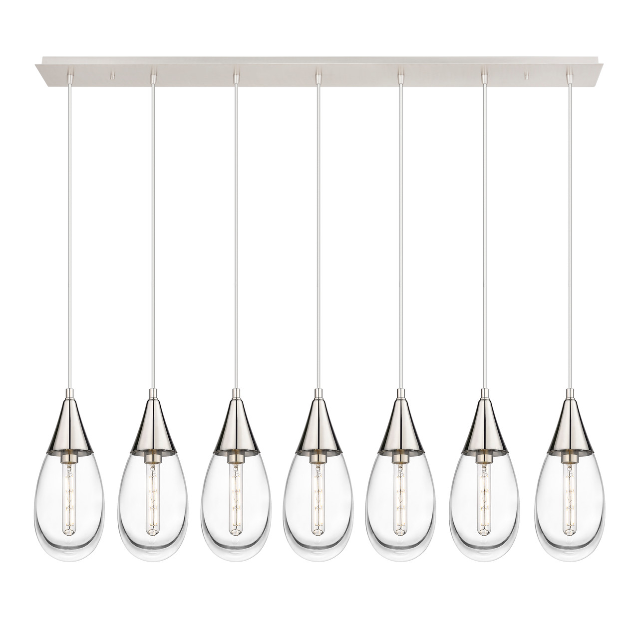 INNOVATIONS 127-450-1P-PN-G450-6CL Malone 0 Light 50 inch Linear Pendant Polished Nickel