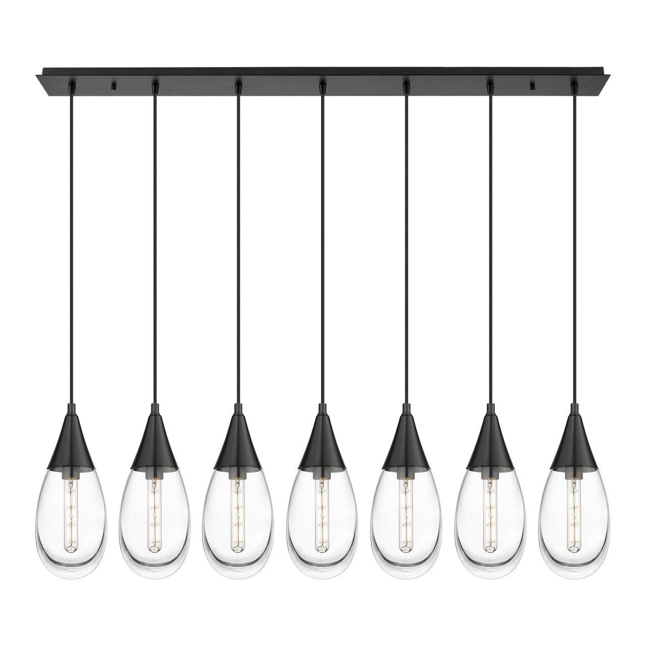 INNOVATIONS 127-450-1P-BK-G450-6CL Malone 4 Light 50 inch Linear Pendant Matte Black