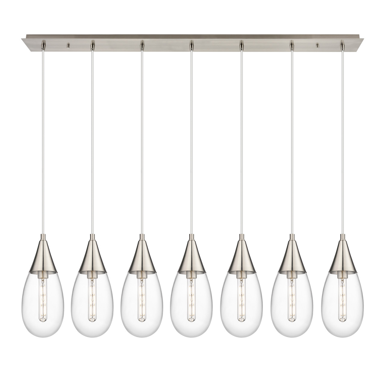 INNOVATIONS 127-450-1P-SN-G450-6CL Malone 6 Light 50 inch Linear Pendant Brushed Satin Nickel
