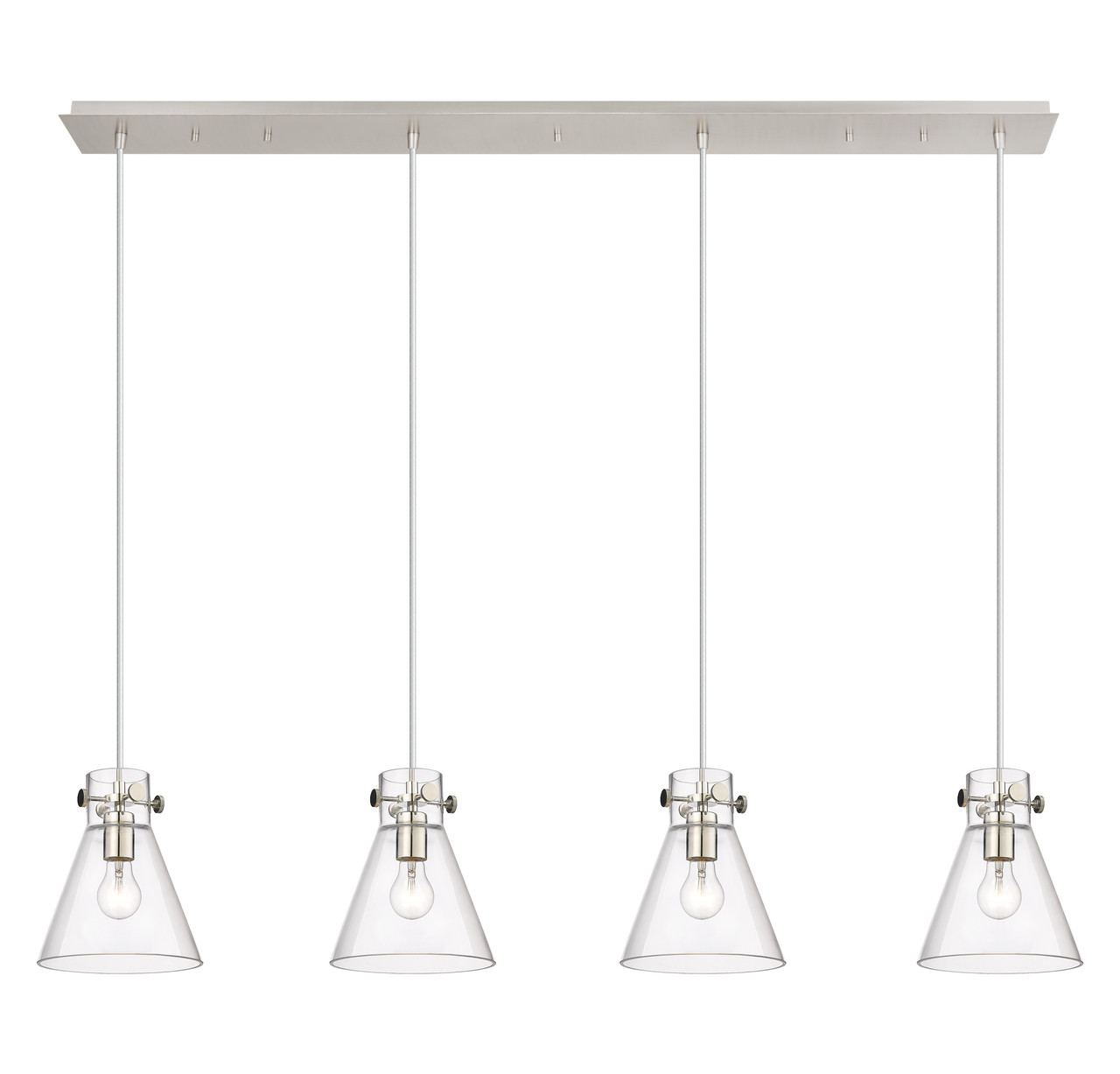 INNOVATIONS 124-410-1PS-PN-G411-8CL Newton Cone 6 Light 52 inch Linear Pendant Polished Nickel