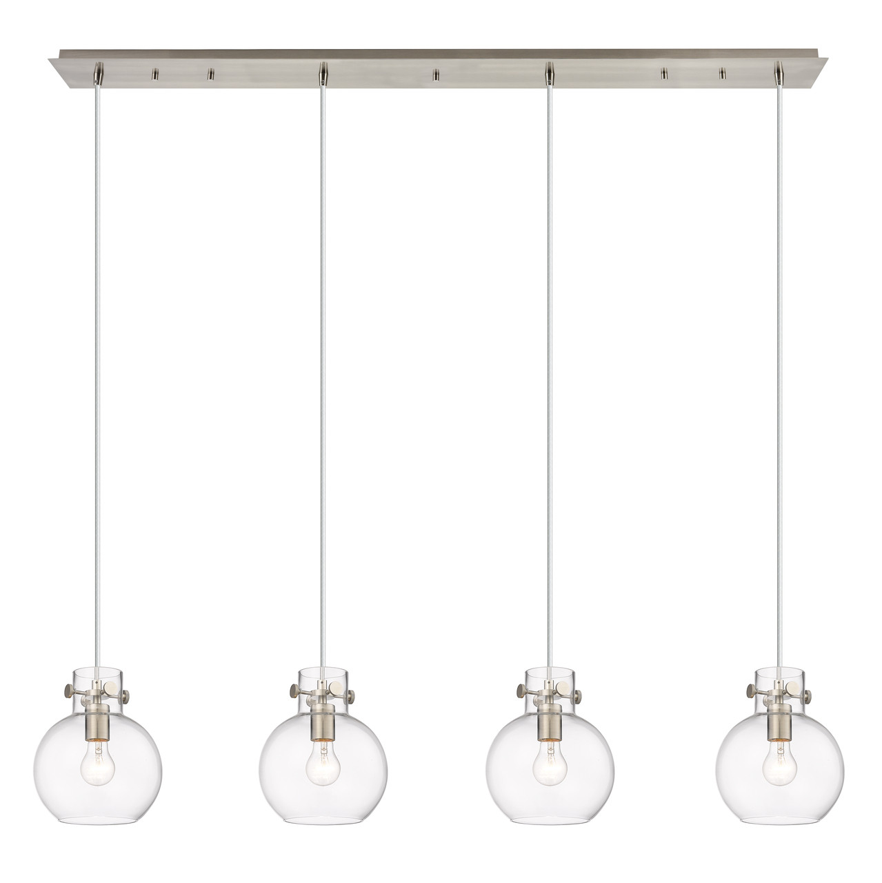 INNOVATIONS 124-410-1PS-SN-G410-8CL Newton Sphere 1 Light 52 inch Linear Pendant Brushed Satin Nickel