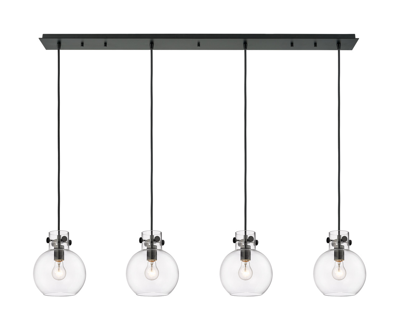 INNOVATIONS 124-410-1PS-BK-G410-8CL Newton Sphere 6 Light 52 inch Linear Pendant Matte Black