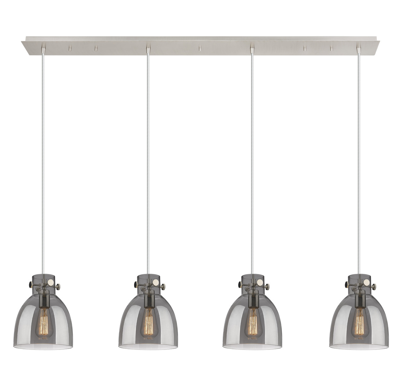 INNOVATIONS 124-410-1PS-PN-G412-8SM Newton Bell 5 Light 52 inch Linear Pendant Polished Nickel