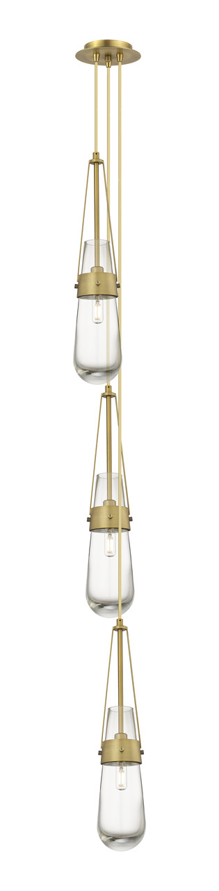 INNOVATIONS 103-452-1P-BB-G452-4CL Milan 8 Light 6 inch Multi Pendant Brushed Brass