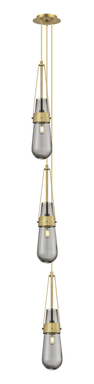 INNOVATIONS 103-452-1P-BB-G452-4SM Milan 1 Light 6 inch Multi Pendant Brushed Brass