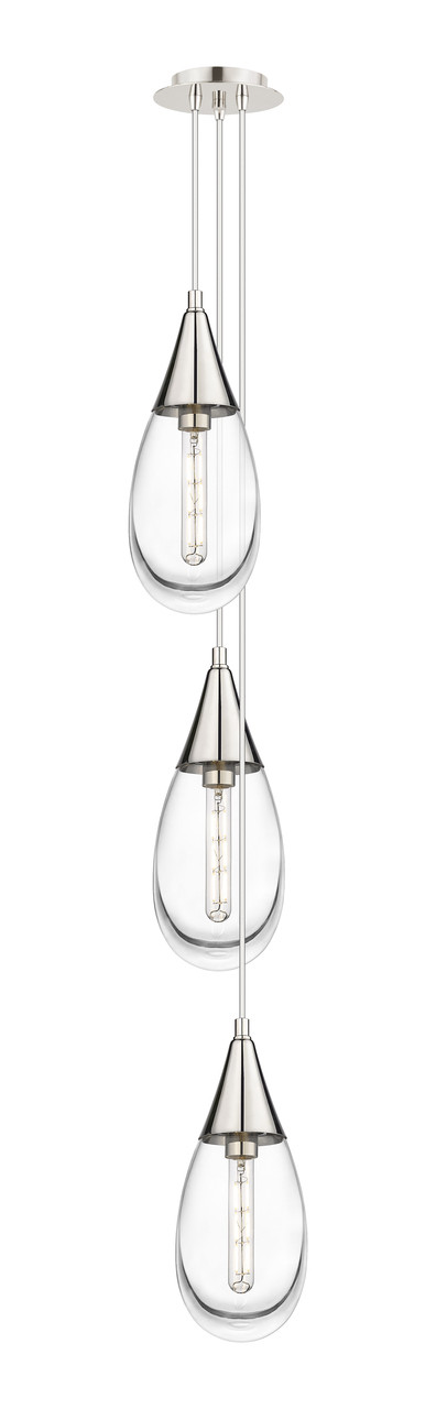 INNOVATIONS 103-450-1P-PN-G450-6CL Malone 1 Light 8 inch Multi Pendant Polished Nickel