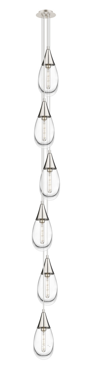 INNOVATIONS 106-450-1P-PN-G450-6CL Malone 5 Light 8 inch Multi Pendant Polished Nickel