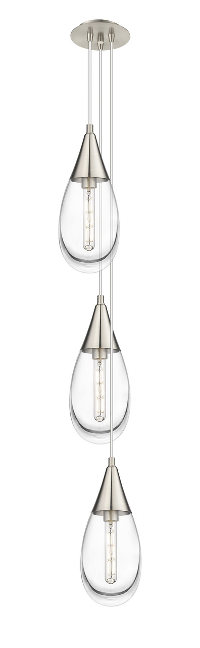 INNOVATIONS 103-450-1P-SN-G450-6CL Malone 7 Light 8 inch Multi Pendant Brushed Satin Nickel