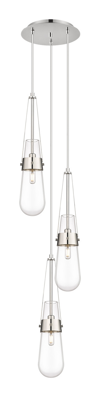 INNOVATIONS 113-452-1P-PN-G452-4CL Milan 1 Light 12 inch Multi Pendant Polished Nickel