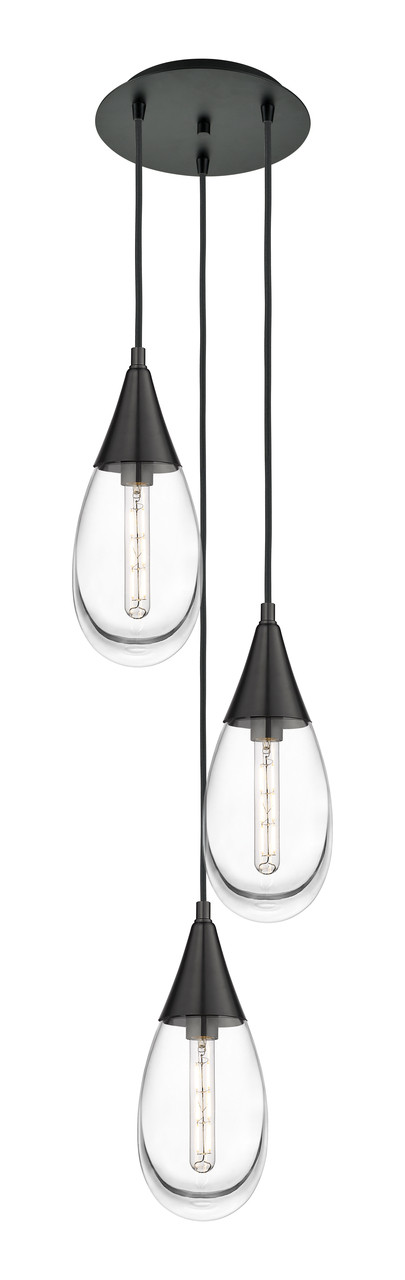 INNOVATIONS 113-450-1P-BK-G450-6CL Malone 2 Light 14 inch Multi Pendant Matte Black