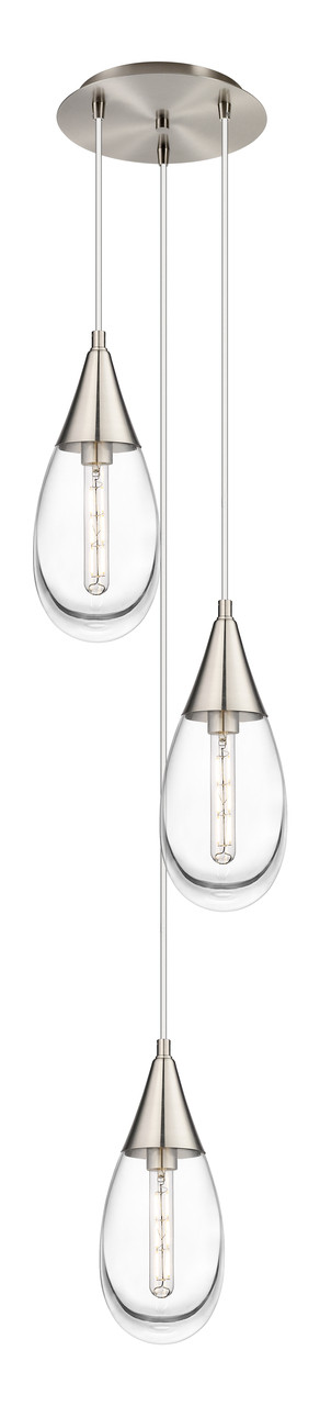 INNOVATIONS 113-450-1P-SN-G450-6CL Malone 8 Light 14 inch Multi Pendant Brushed Satin Nickel