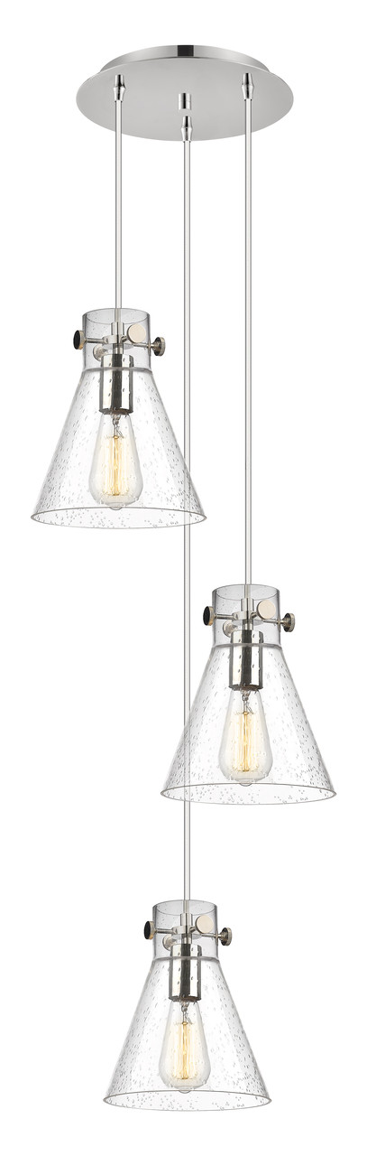 INNOVATIONS 113-410-1PS-PN-G411-8SDY Newton Cone 7 Light 16 inch Multi Pendant Polished Nickel