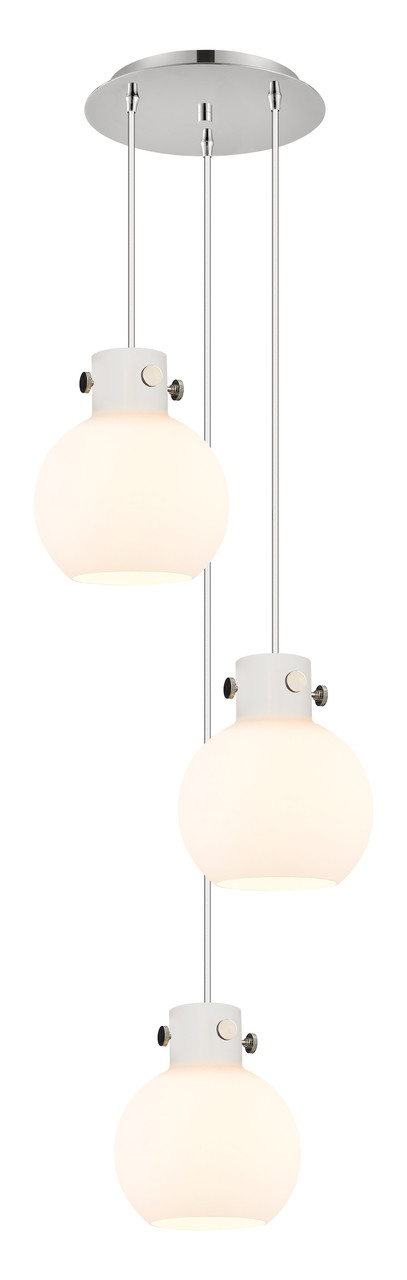 INNOVATIONS 113-410-1PS-PN-G410-8WH Newton Sphere 1 Light 16 inch Multi Pendant Polished Nickel