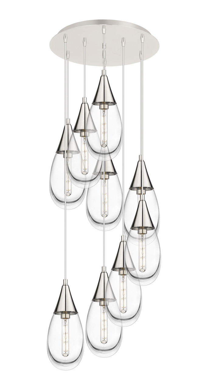 INNOVATIONS 119-450-1P-PN-G450-6CL Malone 1 Light 20 inch Multi Pendant Polished Nickel