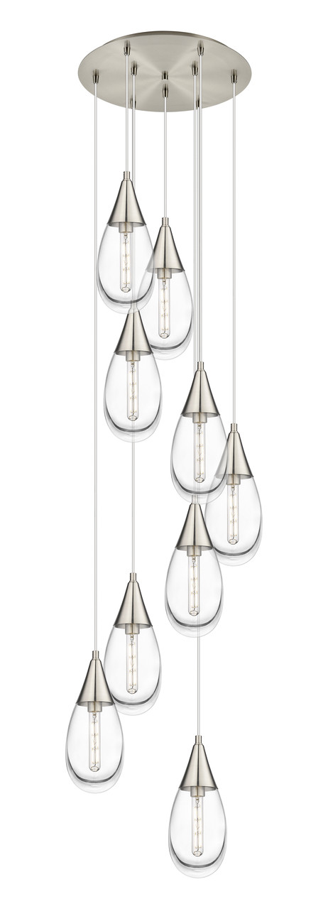 INNOVATIONS 119-450-1P-SN-G450-6CL Malone 7 Light 20 inch Multi Pendant Brushed Satin Nickel