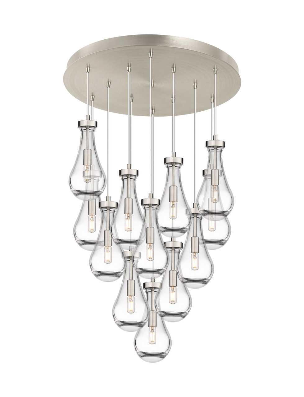 INNOVATIONS 126-451-1P-SN-G451-5CL Owego 12 Light 24 inch Multi Pendant Brushed Satin Nickel