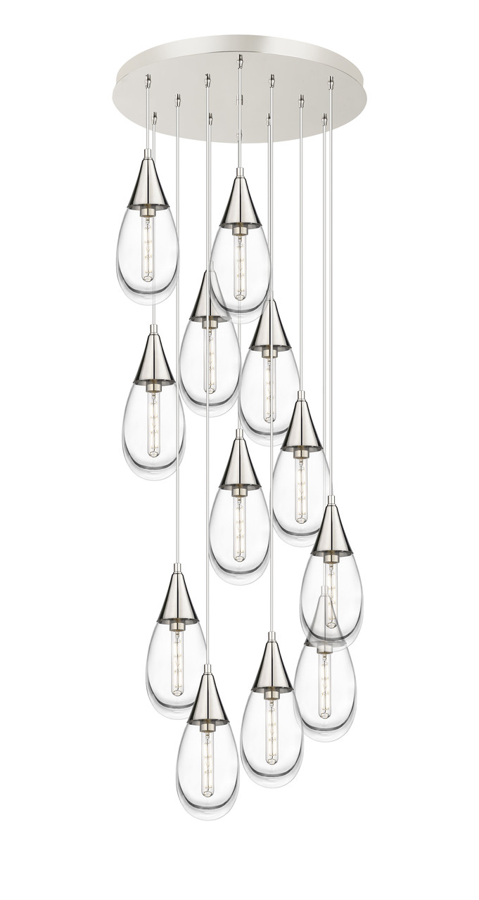 INNOVATIONS 126-450-1P-PN-G450-6CL Malone 12 Light 25 inch Multi Pendant Polished Nickel