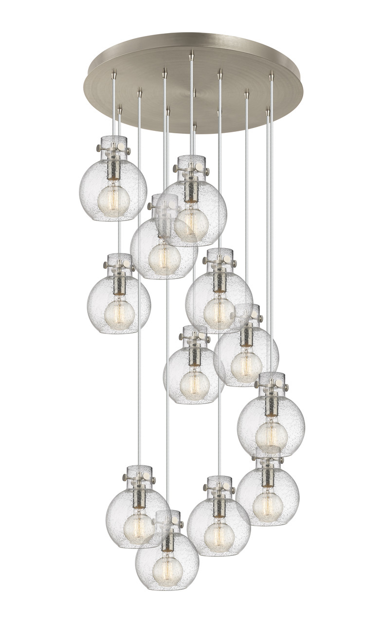 INNOVATIONS 126-410-1PS-SN-G410-8SDY Newton Sphere 12 Light 27 inch Multi Pendant Brushed Satin Nickel