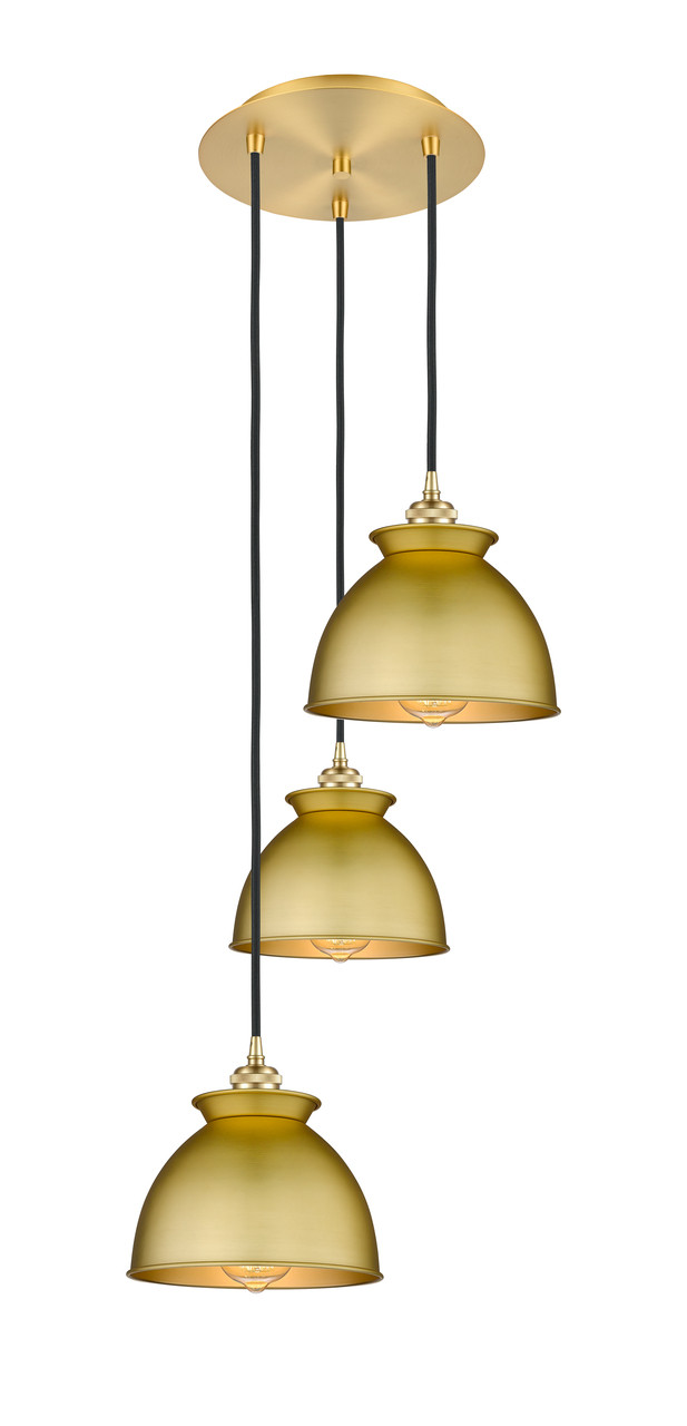 INNOVATIONS 113B-3P-SG-M14-SG Adirondack 3 14.125 inch Multi Pendant Satin Gold