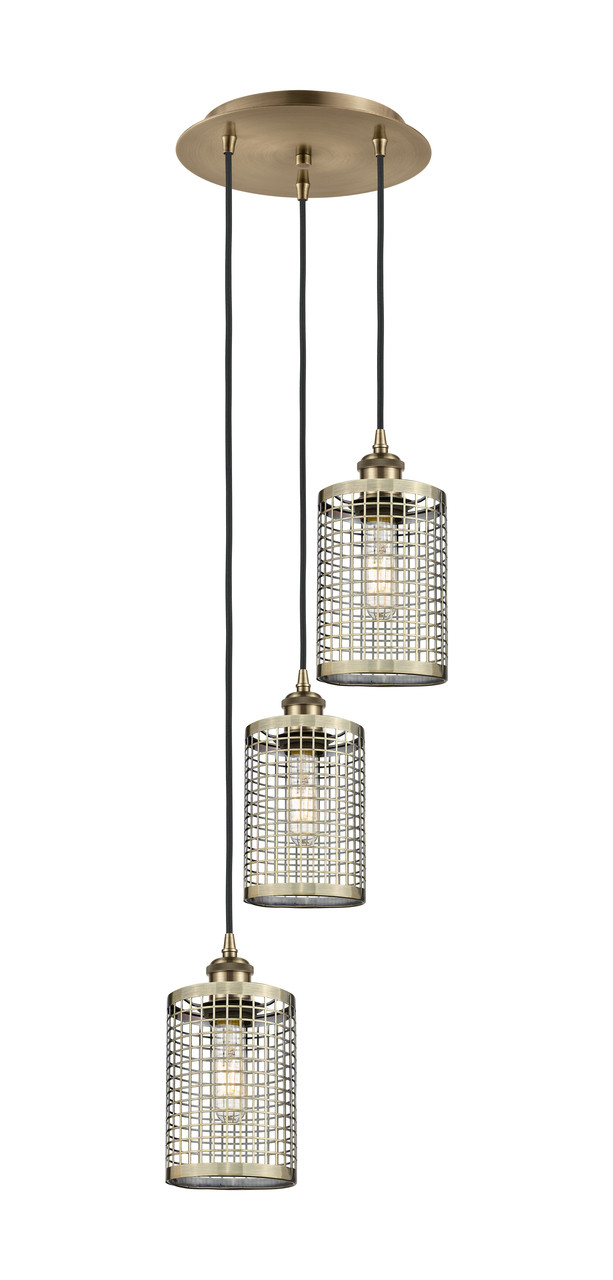 INNOVATIONS 113B-3P-AB-M18-AB Nestbrook 3 18.5 inch Multi Pendant Antique Brass