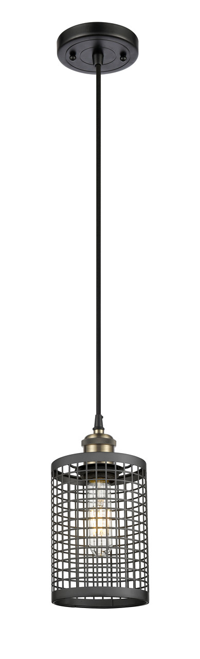 INNOVATIONS 516-1P-BAB-M18-BK Nestbrook 1 4.75 inch Multi Pendant Black Antique Brass