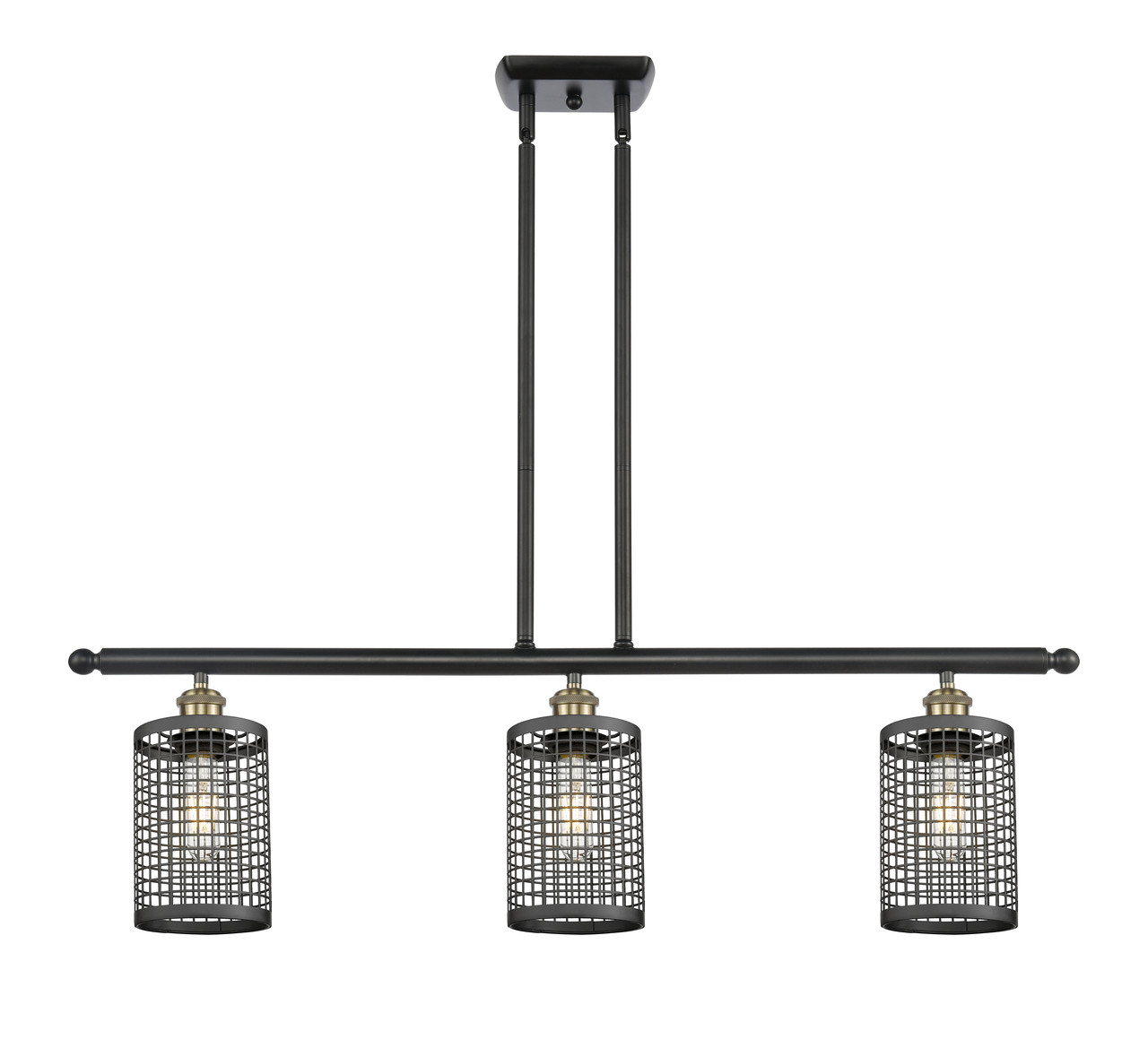INNOVATIONS 516-3I-BAB-M18-BK Nestbrook 3 36 inch Multi Pendant Black Antique Brass