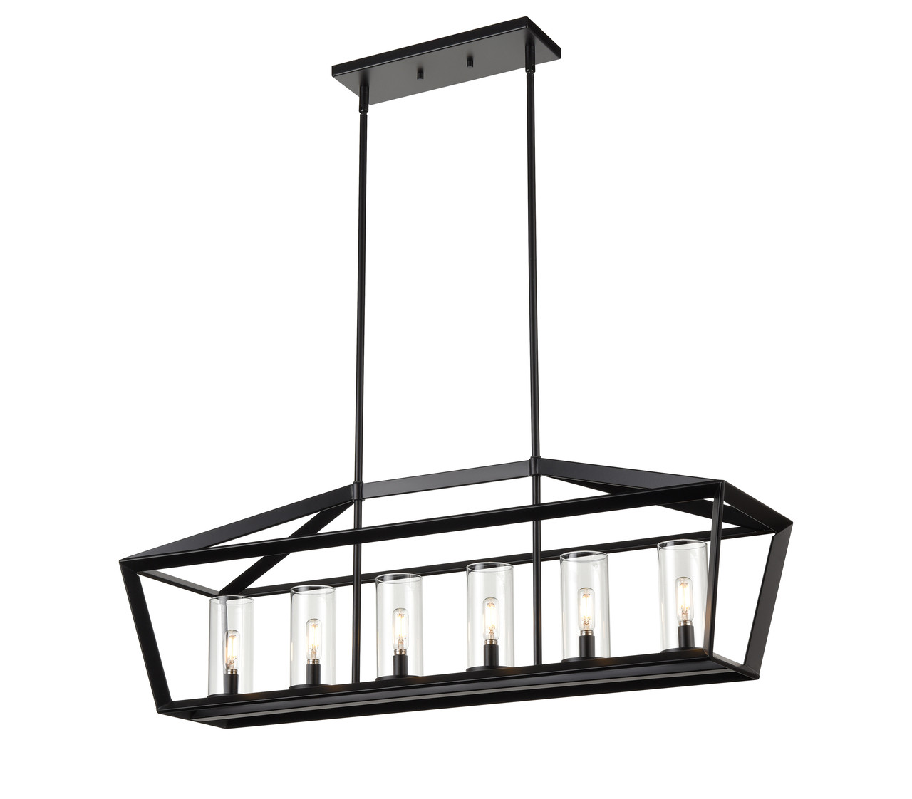 INNOVATIONS 378-6I-BK-CL-39 Colchester 6 39 inch Linear Pendant Matte Black