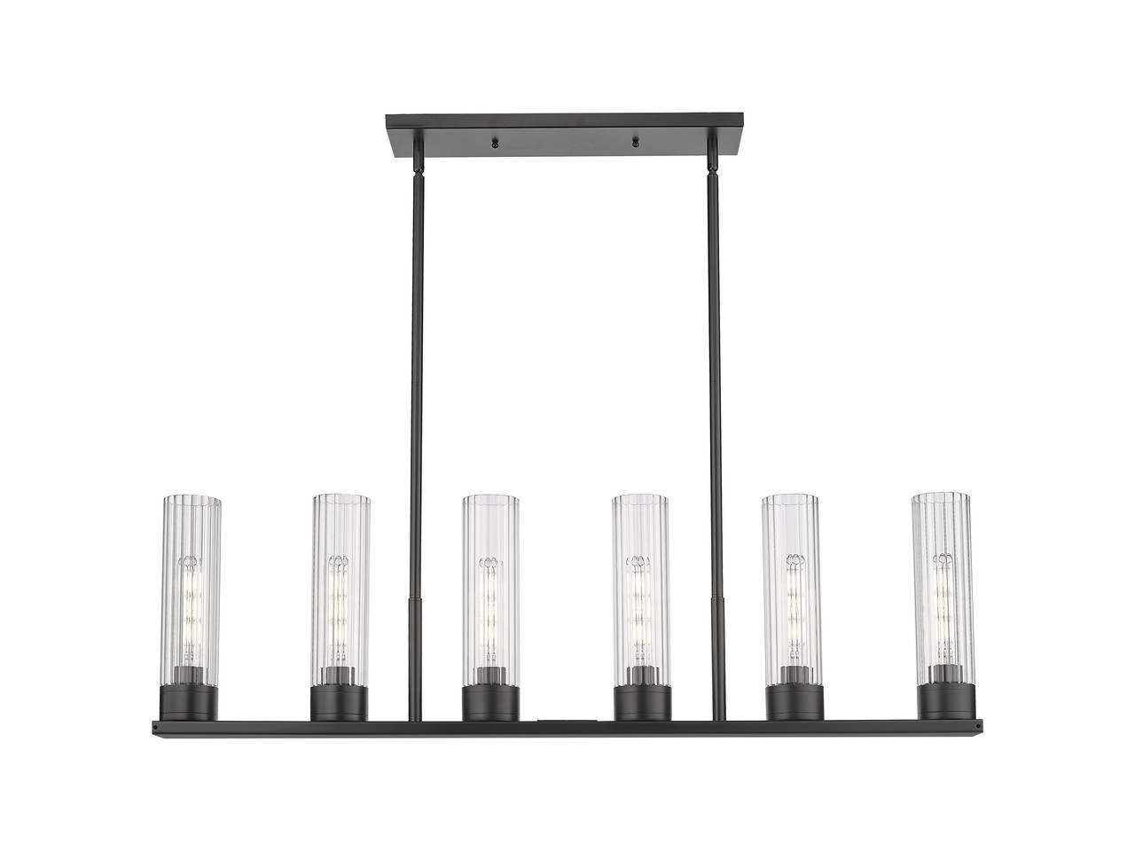 INNOVATIONS 429-6I-BK-G429-8CL Empire 6 44.25 inch Linear Pendant Matte Black INNOVATIONS 429-6I-BK-G429-8CL Empire 6 44.25 inch Linear Pendant Matte Black