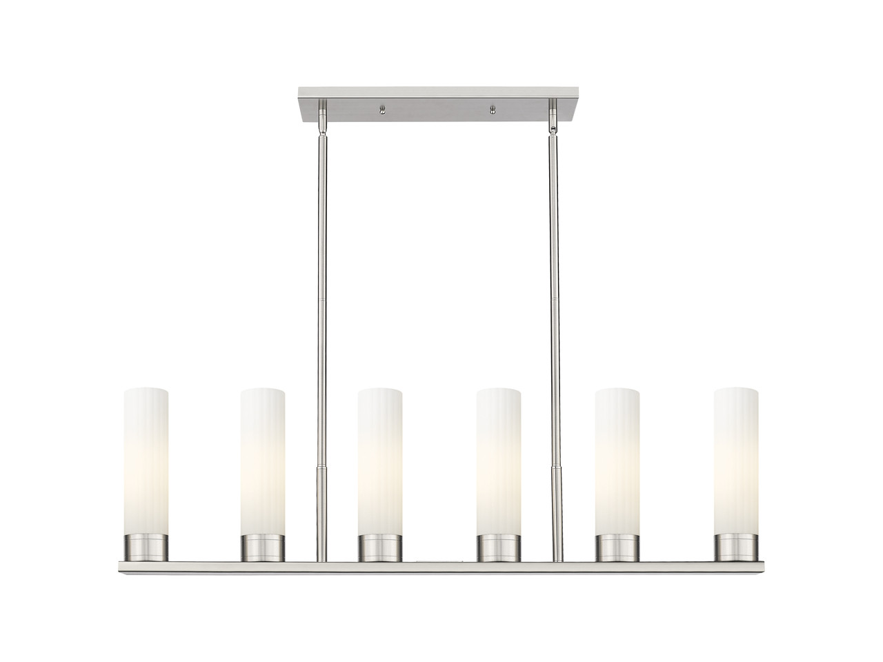 INNOVATIONS 429-6I-SN-G429-8WH Empire 6 44.25 inch Linear Pendant Satin Nickel