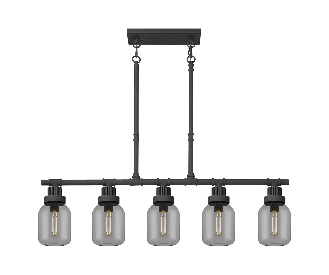 INNOVATIONS 472-5I-TBK-G472-6SM Somers 5 42.75 inch Linear Pendant Textured Black INNOVATIONS 472-5I-TBK-G472-6SM Somers 5 42.75 inch Linear Pendant Textured Black
