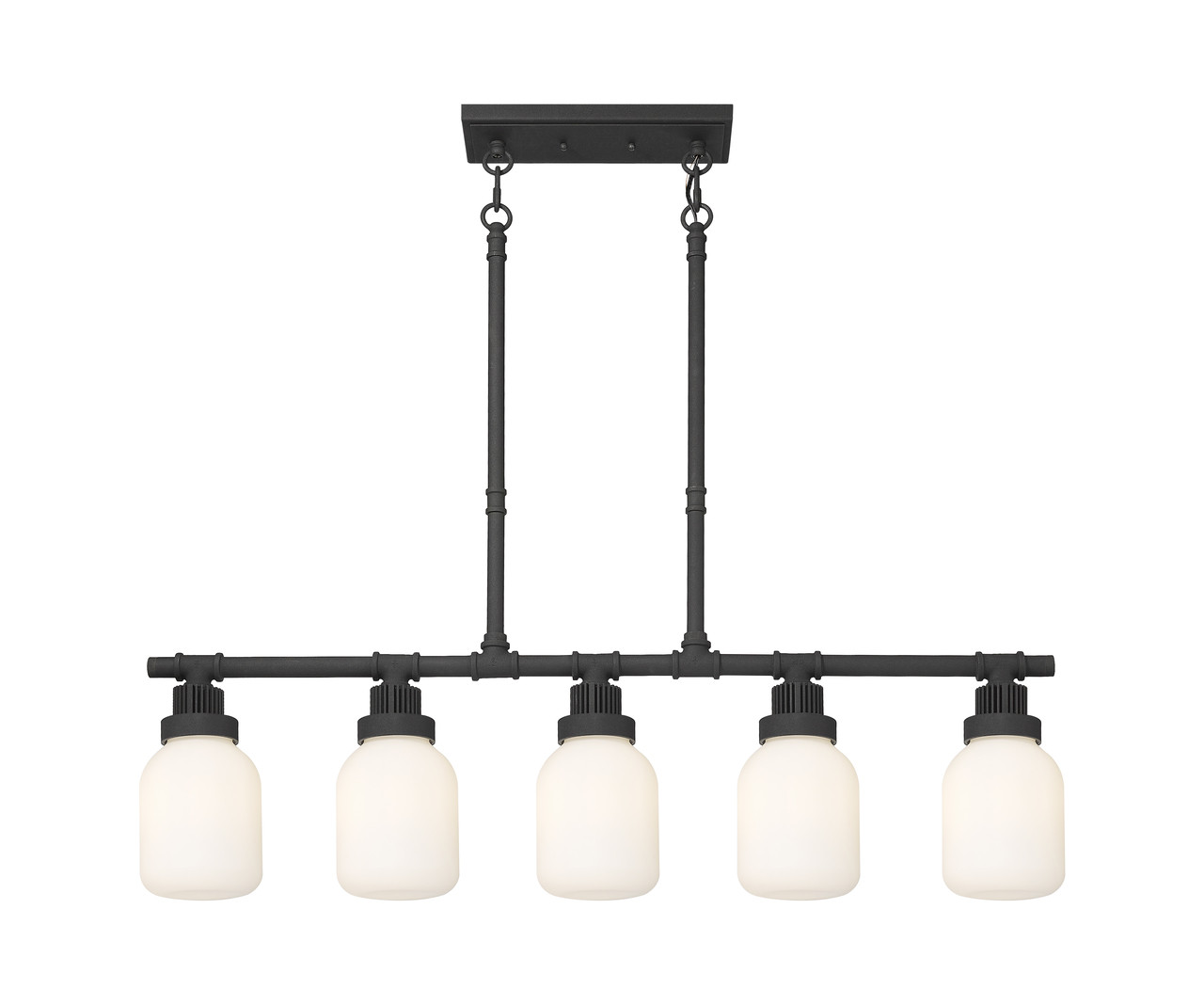 INNOVATIONS 472-5I-TBK-G472-6WH Somers 5 42.75 inch Linear Pendant Textured Black