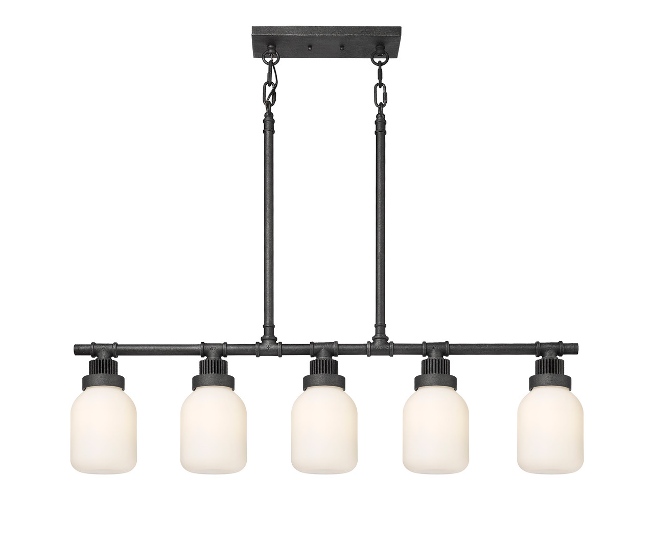 INNOVATIONS 472-5I-WZ-G472-6WH Somers 5 42.75 inch Linear Pendant Weathered Zinc