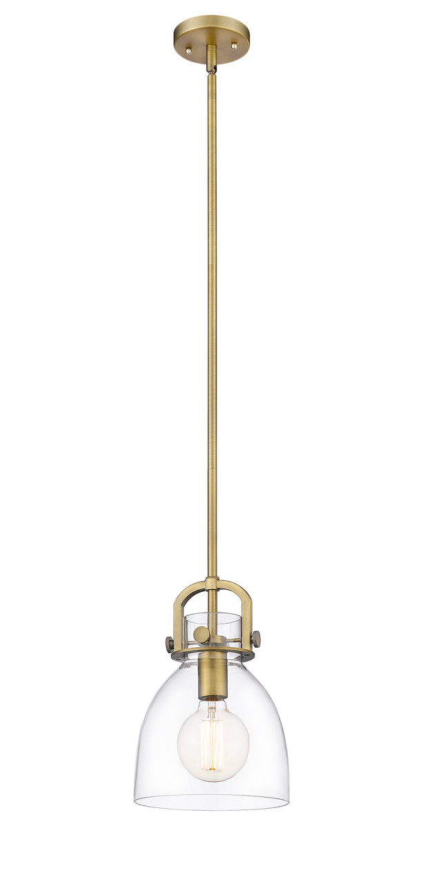 INNOVATIONS 410-1SS-BB-G412-8CL Newton Bell 1 8 inch Multi Pendant Brushed Brass