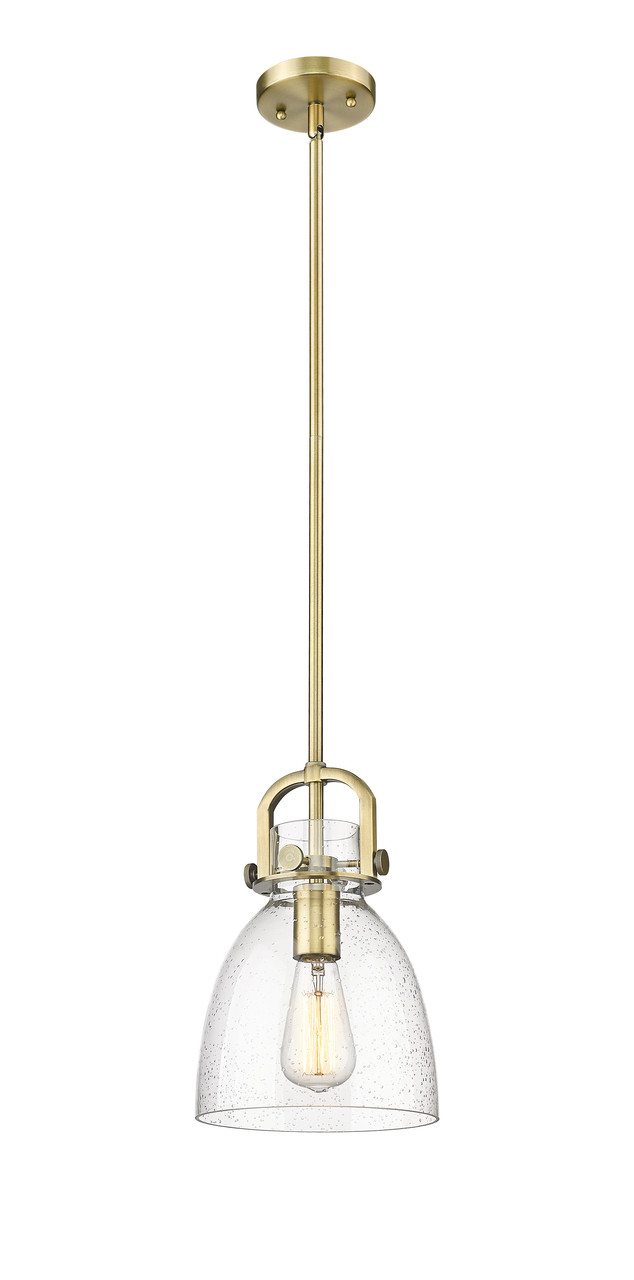 INNOVATIONS 410-1SS-BB-G412-8SDY Newton Bell 1 8 inch Multi Pendant Brushed Brass