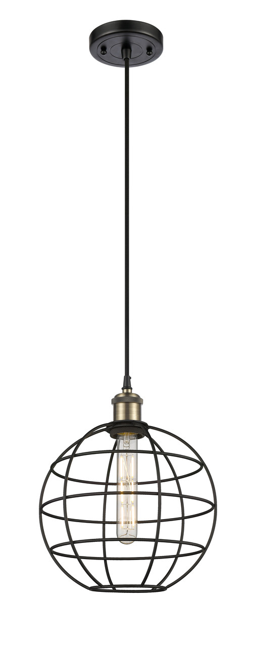 INNOVATIONS 516-1P-BAB-CE-10-BK Lake Placid 1 10 inch Multi Pendant Black Antique Brass
