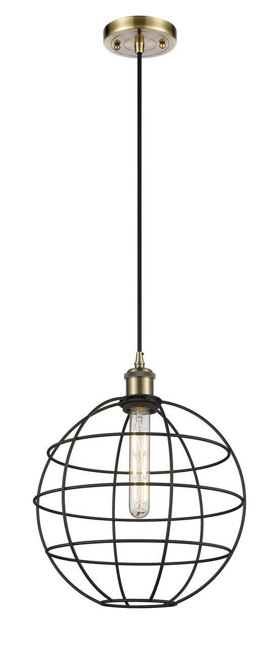 INNOVATIONS 516-1P-AB-CE-12-BK Lake Placid 1 12 inch Multi Pendant Antique Brass