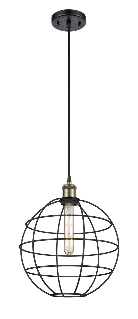 INNOVATIONS 516-1P-BAB-CE-12-BK Lake Placid 1 12 inch Multi Pendant Black Antique Brass