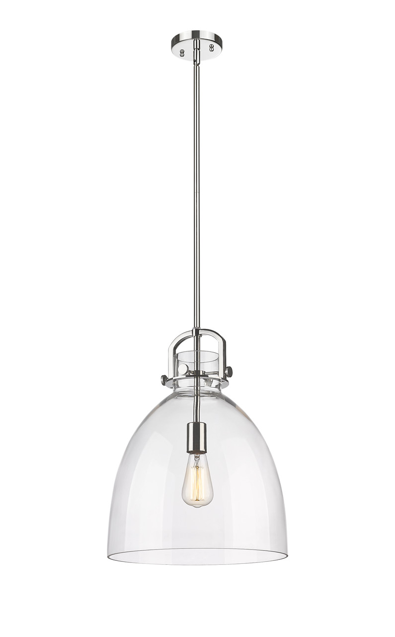 INNOVATIONS 410-1SL-PN-G412-14CL Newton Bell 1 14 inch Multi Pendant Polished Nickel