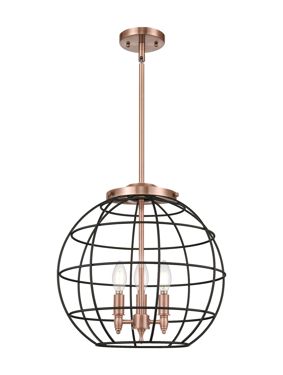 INNOVATIONS 221-3S-AC-CE-16-BK Lake Placid 3 16 inch Multi Pendant Antique Copper