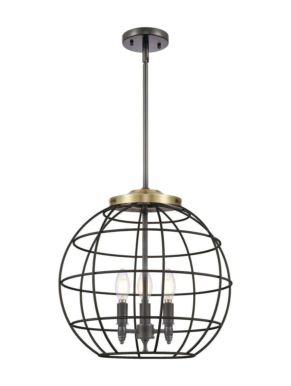 INNOVATIONS 221-3S-BAB-CE-16-BK Lake Placid 3 16 inch Multi Pendant Black Antique Brass