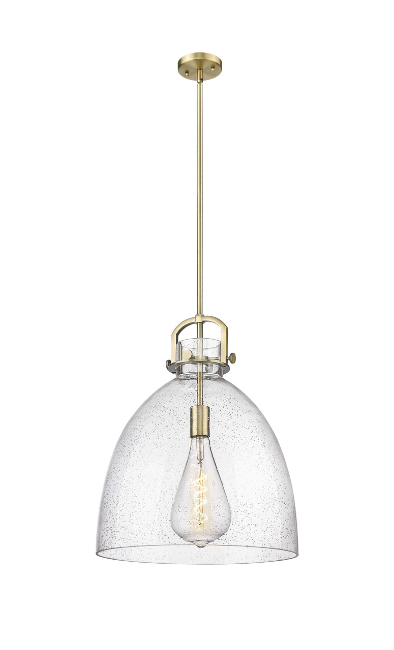 INNOVATIONS 410-1SL-BB-G412-16SDY Newton Bell 1 16 inch Multi Pendant Brushed Brass