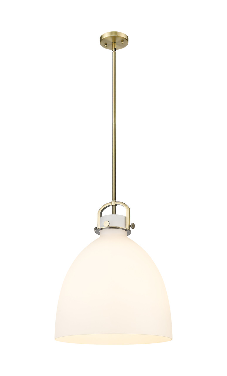 INNOVATIONS 410-1SL-BB-G412-16WH Newton Bell 1 16 inch Multi Pendant Brushed Brass