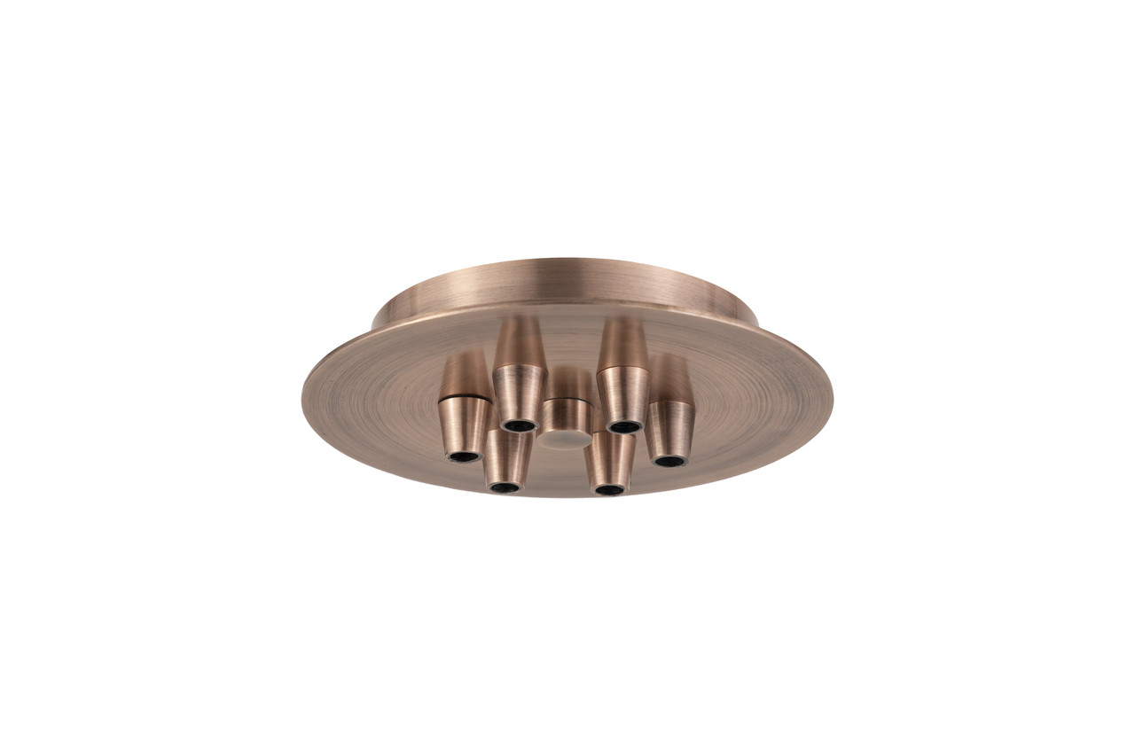 INNOVATIONS 106-AC 6 Light Round Multi Port Canopy Antique Copper