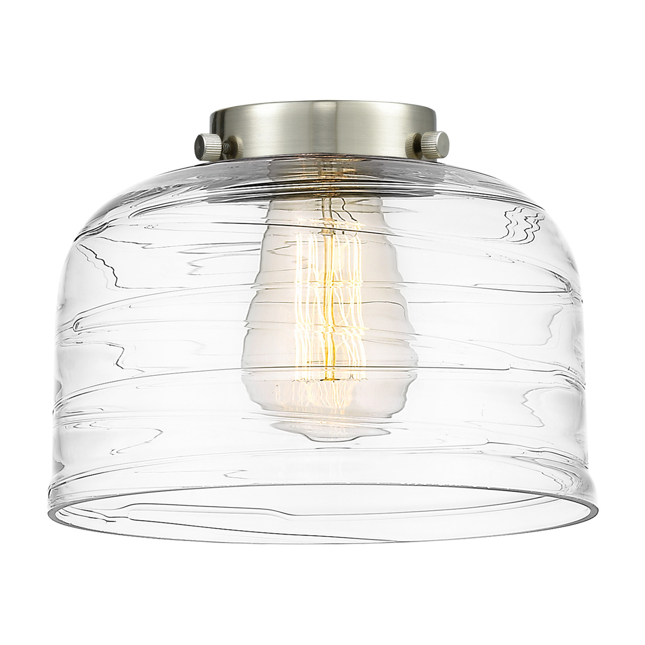 INNOVATIONS G713 Bell Light 8 inch Clear Deco Swirl Glass